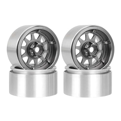 Aluminum 2.2" Beadlock Wheel Offset -10mm Metal Rims for SCX10 RR10 TRX4 VS4-10 Gen8 1/10 RC Crawler Car Upgrade Parts (10-Spoke, Gray) - color: 10-spoke, Gray