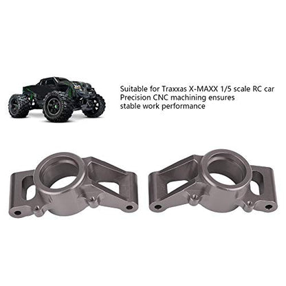 Dilwe 2Pcs RC Car Rear Hub Carriers, Aluminium Alloy RC Rear Axle Hub Carrier for 1/5 Scale RC Car Upgrade Part RC Accessories(Gray)