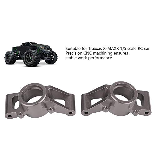 Dilwe 2Pcs RC Car Rear Hub Carriers, Aluminium Alloy RC Rear Axle Hub Carrier for 1/5 Scale RC Car Upgrade Part RC Accessories(Gray)