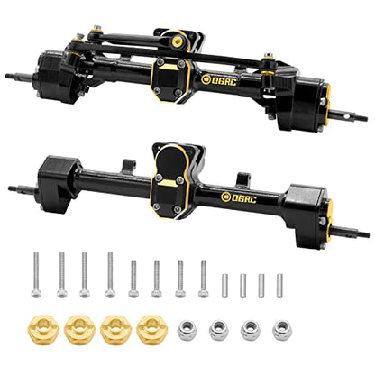OGRC Brass complete Portal Axle Upgrades front Axle Built-in 13T Overdrive Worm Gear Heavy Duty Portal Axle for Axial SCX24 Deadbolt/ C10/JLU/Gladiator/Bronco Crawler Car