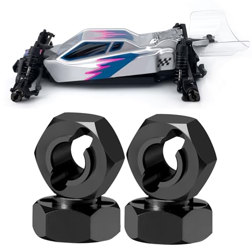 4Pcs Aluminum Wheel Hex Hubs Adapter RC Hex Combiner, Black | Upgrade Parts, For Losi 1/24 Micro-B 2WD, RC Car Buggy - color: Black