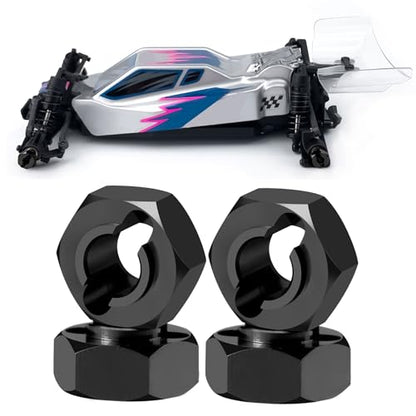 4Pcs Aluminum Wheel Hex Hubs Adapter RC Hex Combiner, Black | Upgrade Parts, For Losi 1/24 Micro-B 2WD, RC Car Buggy - color: Black