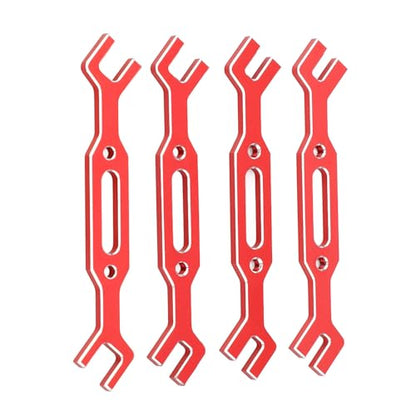 Yosoo Health Gear RC Ball Tie Rod Adjustment Wrench Set, 4PCS Aluminium Alloy Turnbuckle Nut Tool 3.0-6.0mm Sizes, for Car Crawler Drone Boat Repair (Red) - color: Red
