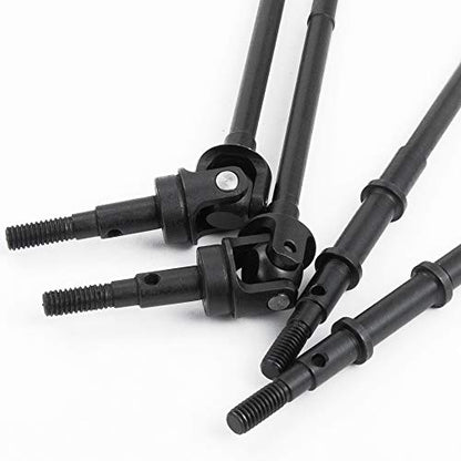QUE-T 4pcs Steel Crawler Front & Rear Axle Drive Shaft CVD Set for 1/10 RC Axial SCX10II 90046 Car