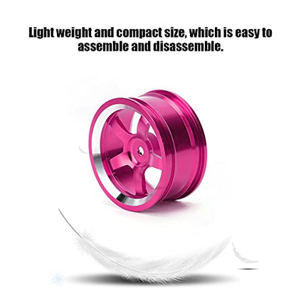 Tbest Aluminum Alloy RC Wheel Hub, Lightweight Durable 4Pcs Set, 1/10 Scale Drift Wheels Fit for Touring Tires, for RC Drift Cars, Racing Cars, Hobbyists