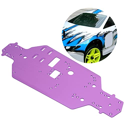 Aluminum Alloy Chassis Bottom Plate Replacement Upgrade Parts for HSP 94122 1/10 RC Car (Purple) - color: Purple