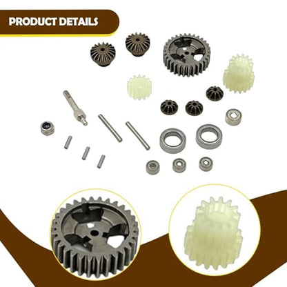 RC Car Gearbox Gear and Bearings Set RC Model Vehicle Parts Transmission Gear for Wltoys