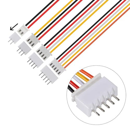 40Pairs JST-XH Connector Kit, XH 2.54mm 2/3/4/5 Pin Header Male and Female Connectors Plug Adapter with Flat Wire Cable 200mm 26AWG Compatible with JST XH (2/3/4/5P/Set) - color: 2/3/4/5P/Set