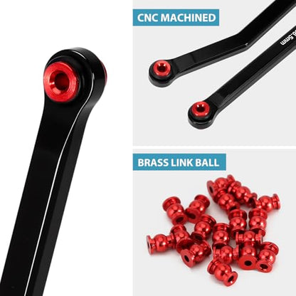 INJORA Aluminum High Clearance 4 Links Set for 1/24 Axial SCX24 GX470 RC Crawler Upgrade(Black) - color: Black