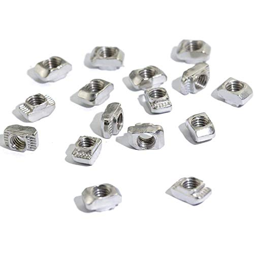 Still Awake 100pcs 2020 Series M3 T-Nuts, Nickel Plated Carbon Steel, 0.39" x 0.23" x 0.17", M3 Metric Thread - size: 2020 Series M3
