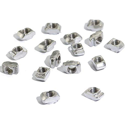 Still Awake 100pcs 2020 Series M3 T-Nuts, Nickel Plated Carbon Steel, 0.39" x 0.23" x 0.17", M3 Metric Thread - size: 2020 Series M3