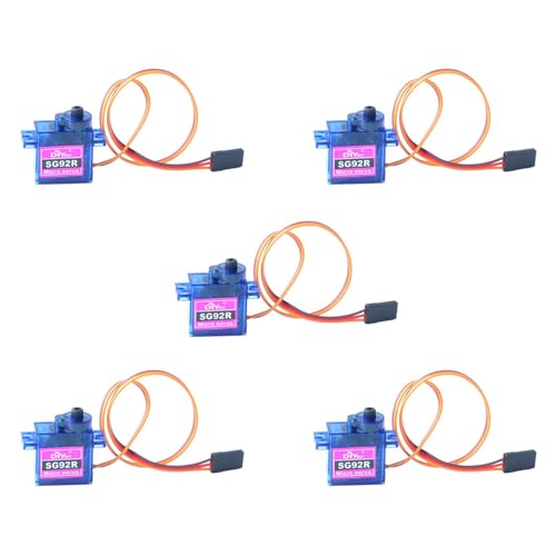 SG92R 9g Micro Servo Motor 360 Degree Continuous Rotation for RC Remote Control Aircraft Model Need PWM 500-2500usec(Pack of 5pcs) - style: 360 degree