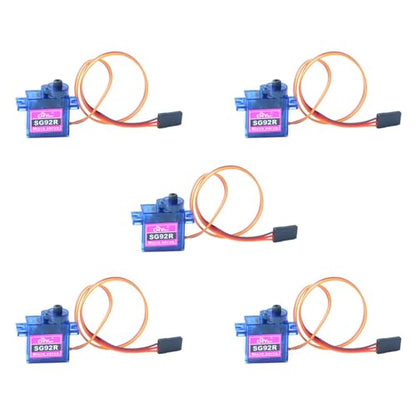 SG92R 9g Micro Servo Motor 360 Degree Continuous Rotation for RC Remote Control Aircraft Model Need PWM 500-2500usec(Pack of 5pcs) - style: 360 degree