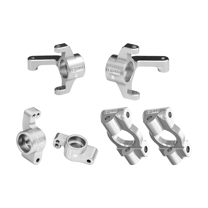 GPM 7075 Alloy Front Caster Blocks & Front Spindles & Rear Hubs for LOSI 1/24 Micro-B 2Wd Buggy Rtr-Los00007 - color: Silver