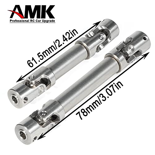 2pcs Universal Joint Driveshaft for 1/18 RC Rock Crawler Axial UTB18 Capra Unlimited Trail Buggy RC Steel Heavy Duty Drive Shaft
