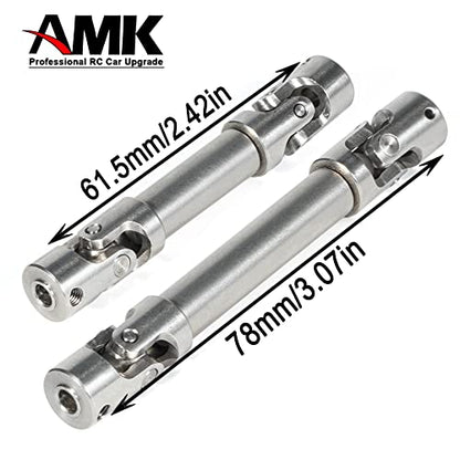 2pcs Universal Joint Driveshaft for 1/18 RC Rock Crawler Axial UTB18 Capra Unlimited Trail Buggy RC Steel Heavy Duty Drive Shaft