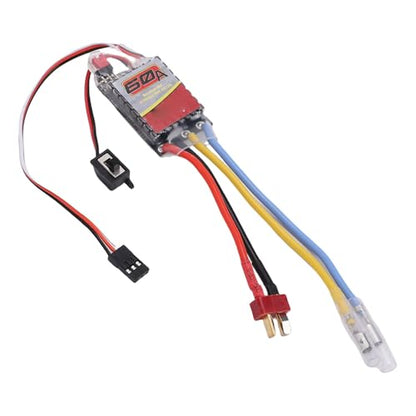 60A ESC Brushed Electronic Speed Controller, Fit for 540 550 380 370 RC Car Boat Motor, T Plug ESC for 1/16 1/12 /10 Electric RC Vehicles & Crawlers