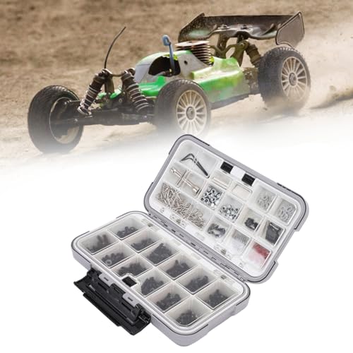 Drfeify RC Screw Kit, Stainless Steel M3 M4 Set with Hex Socket Head Cap Screws for 1/8 1/10 RC Crawlers Trucks Off Road Vehicles