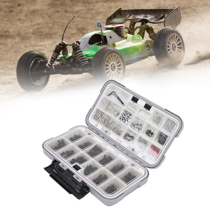 Drfeify RC Screw Kit, Stainless Steel M3 M4 Set with Hex Socket Head Cap Screws for 1/8 1/10 RC Crawlers Trucks Off Road Vehicles