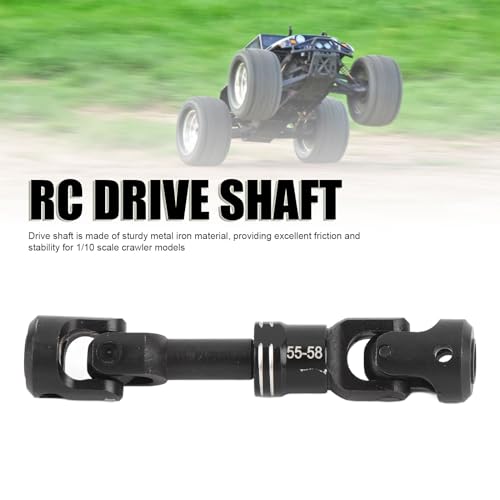Drfeify RC Drive Shaft, Durable Metal Construction Includes Screws Crawler Drive Shaft 55-58MM for 1/10 Scale RC Cars Off-Road Rock Crawling Enthusiasts - size: 55-58MM
