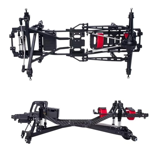 Twin I-Beam 2WD Pre-Runner CNC Aluminum Chassis Kit for 1/10 RC Crawler Axial SCX10 I II III Pro TRX4 Capra Upgrades (Black) - color: Black