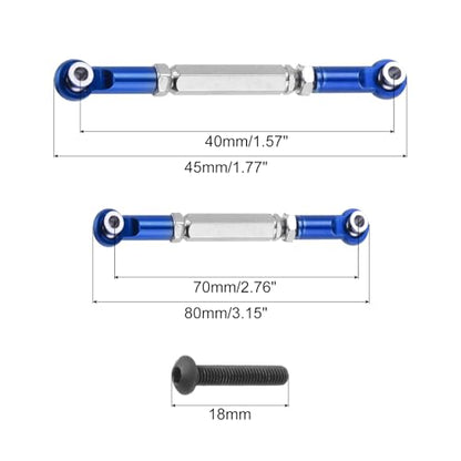 MECCANIXITY Adjustable Turnbuckles Camber Link Linkages Aluminum Alloy RC Car Steering Pull Rod Servo Linkages Tie Rod for 2WD 1/10 RC Car Crawler（Dark Blue） - color: Dark Blue