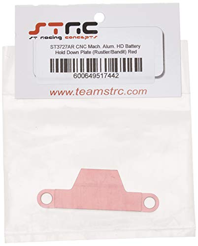 ST3727AR CNC Machined Aluminum HD Battery Hold Down Plate (Rustler/Bandit) Red