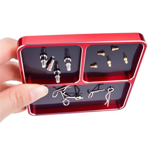 RC Car Repair Kit Rc Car CNC Aluminum Screw Tray with Removable Magnet Sheet 98X98X10Mm Organizer Boats Upgrade Repair Modify Parts - color: Red