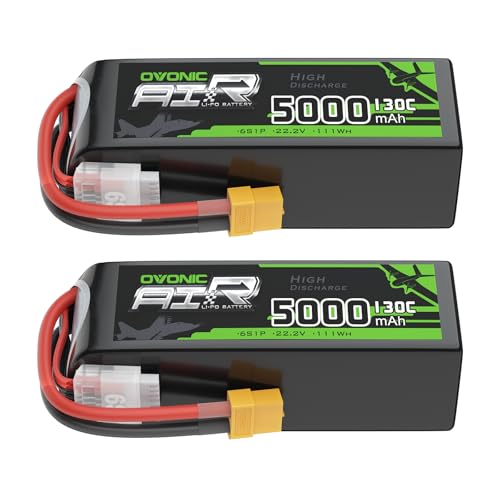 OVONIC 6S LiPo Battery 5000mAh 22.2V 130C RC Battery with XT60 Connector