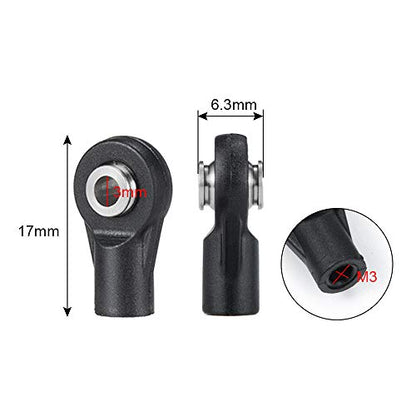 QUE-T 10pcs M3 Plastic Ball Head Link Rod Ends Joint Linkage for 1/10 RC Axial SCX10 Crawler Car (C) - style: C