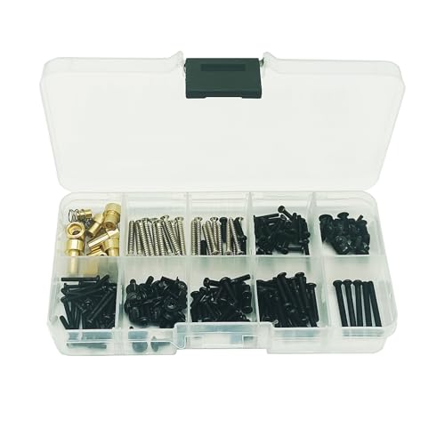 210PCS Screw Box Kit,MN82 Screw Set Spare Metal Screws Repair Tools for 1/12 MN82 LC79 Rc Car Screw Box Kit Replacement Upgrade