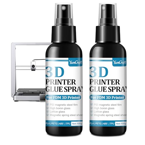 3D Printer Adhesive Glue Spray 200ml, High Tack, Anti-Warp for PLA ABS PETG | No residue, easy removal. 3D printing accessories for all build plates & heated beds. Perfect adhesion for TPU, ASA & more.