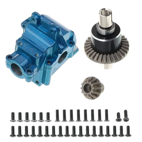 Metal Front&Rear Differential Gearboxes Housing Cover with Differential Gear Set Compatible with WLtoys 1/14 144010 144001 144002 124018 124016 124017 124019 RC Car Upgrades Parts (Blue) - color: Blue