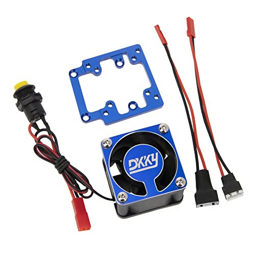 DKKY Sledge 1/8 RC Car 4028 Motor Cooling Fan Heatsink with 21000 RPM for Traxxas Sledge 1/8 Scale 4WD Monster Trcuck, Blue - color: Blue