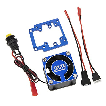 DKKY Sledge 1/8 RC Car 4028 Motor Cooling Fan Heatsink with 21000 RPM for Traxxas Sledge 1/8 Scale 4WD Monster Trcuck, Blue - color: Blue