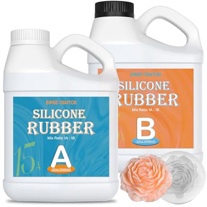 Bond Craftor 15A Silicone Mold Making Kit 64oz, 4H Cure Platinum Silicone | Easy Mixing, High Tear Strength, Non-Toxic Silicone Mold Kit for for Resin, Jewelry, Craft, Soap, Candle, 3D Silicone Molds - size: 64oz