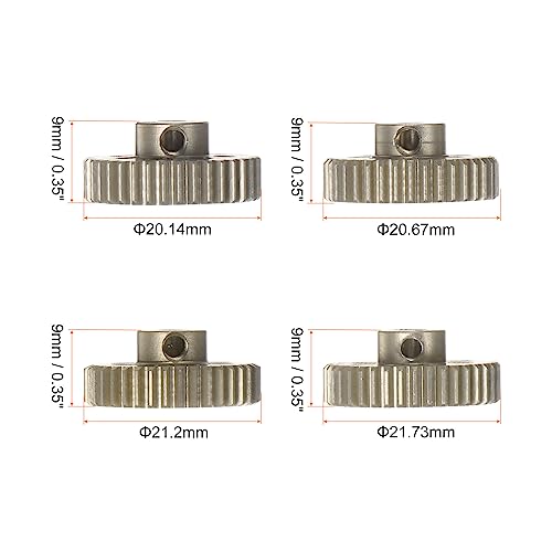 HARFINGTON 48P Hardened Pinion Motor Gear Set 4pcs 36T 37T 38T 39T Fit 1/8 inch RC Motor Shaft 48 Pitch 7075 Aluminum Gears for RC Car, with Hex Key - style: 36T 37T 38T 39T