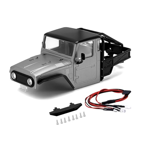 RC Spare Part Compatible with TRX4M for Defender for Bronco Hard Body Shell with Cage for 1/18 RC Crawler Car Upgrade Accessories(Gray) - size: Gray