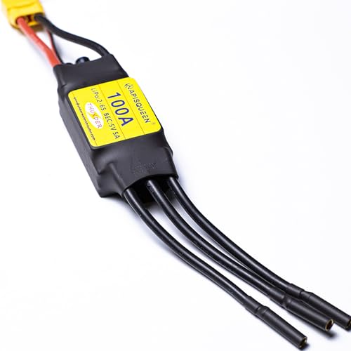 100A ESC 2-6S LiPo Brushless Electronic Speed Controller | With BEC XT90 & 4.0mm Plug for RC Airplane Drone Model - size: 100A