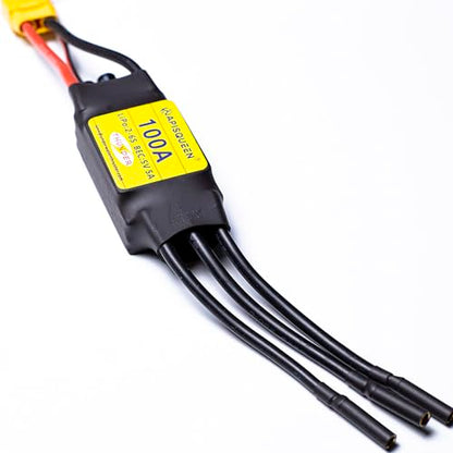 100A ESC 2-6S LiPo Brushless Electronic Speed Controller | With BEC XT90 & 4.0mm Plug for RC Airplane Drone Model - size: 100A