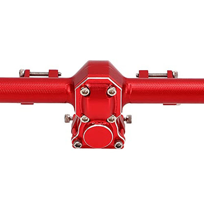 RiToEasysports SCX24 Portal Axle Upgrade Kit, CNC Machined Aluminum Alloy Front Rear Axle Assembly with Hardened Steel Gears for Axial 1/24 RC Crawler Car (Red) - color: Red