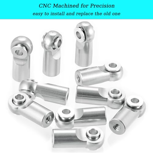 MOHERO 10Pcs M2 Tie Rod End Ball Joint Link Ball Head Holder for RC Car Truck Upgrade Part (Silver) - color: Silver