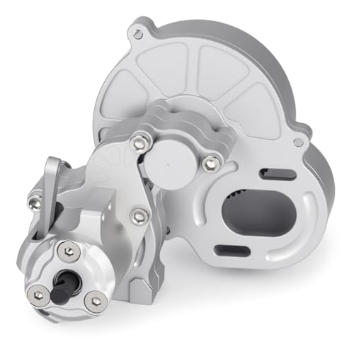 Complete Transmission Cutoff Gearbox with Dig Gear for SCX10 AX10 Wraith | CNC machined Aluminum alloy housing.Direct fit for 1/10 RC Axial SCX10.Upgrade stock gearbox for smoother crawl. - color: Silver