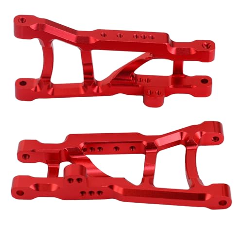 Aluminum Rear Suspension A-Arms Set Upgrade Parts for Traxxas 1/10 Slash 2WD RC Car (Red) - color: Red