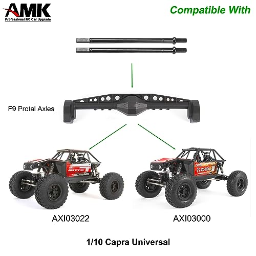 AMK Steel Rear Thickened Capra Driveshaft 4.4mm Bold UTB10 CVD Drive Shaft with Portal Stub Axles for 1/10 RC Crawler Axial Capra F9 Upgrades (Rear) - color: Rear