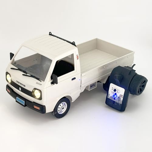 HLSFWDRIVE RC Kei Truck WPL D14 RC Car Drift Off Road 4WD Suzuki RTR | 1/10 Scale RC Drift Car 280 Motor 2.4 GHz Proportional Control Carry Vehicle Revised Chassis Hobby Toy Adult