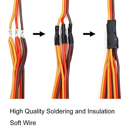 9 Pcs JR/Futaba Style Servo Y Harness Leads Splitter Cable Male to Female Extension Lead Wire for RC Airplane Cars Models