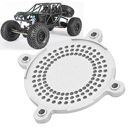 RC Fan Cover 50mm Aluminum Alloy CNC Machining ESC Cooling Fan Cover, Lightweight Protective Cover for RC Car ESC with Enhanced Heat Dissipation and Rugged Design (Silver) - color: Silver