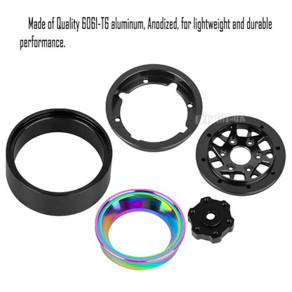 RC 1.3 Beadlock Wheel Rims for 1/18 TRX4M 1/24 SCX24 RC Crawler Car,Aluminum Alloy Beadlock Wheel Rim Hub,4Pcs RC Off Road Buggy Rally Truck Car Wheels Rims,Black - color: Black - (1.3 Beadlock Rims)