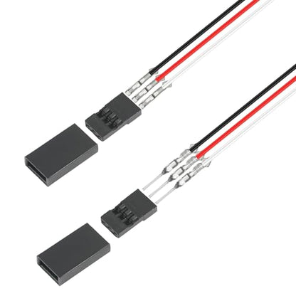 20Sets 3 Pin Servo Connector Kit, Male Female Crimp Cable Wire | Compatible with Futaba, JR, Hitec, and Spektrum RC systems. Ideal for RC cars, airplanes, and electronic DIY projects.